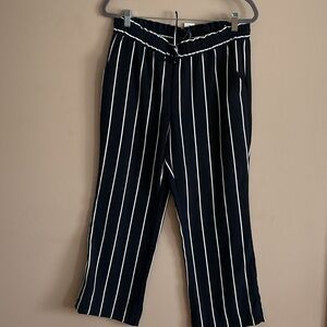 NWT Ann TaylorNavy Striped Pants with White Accents